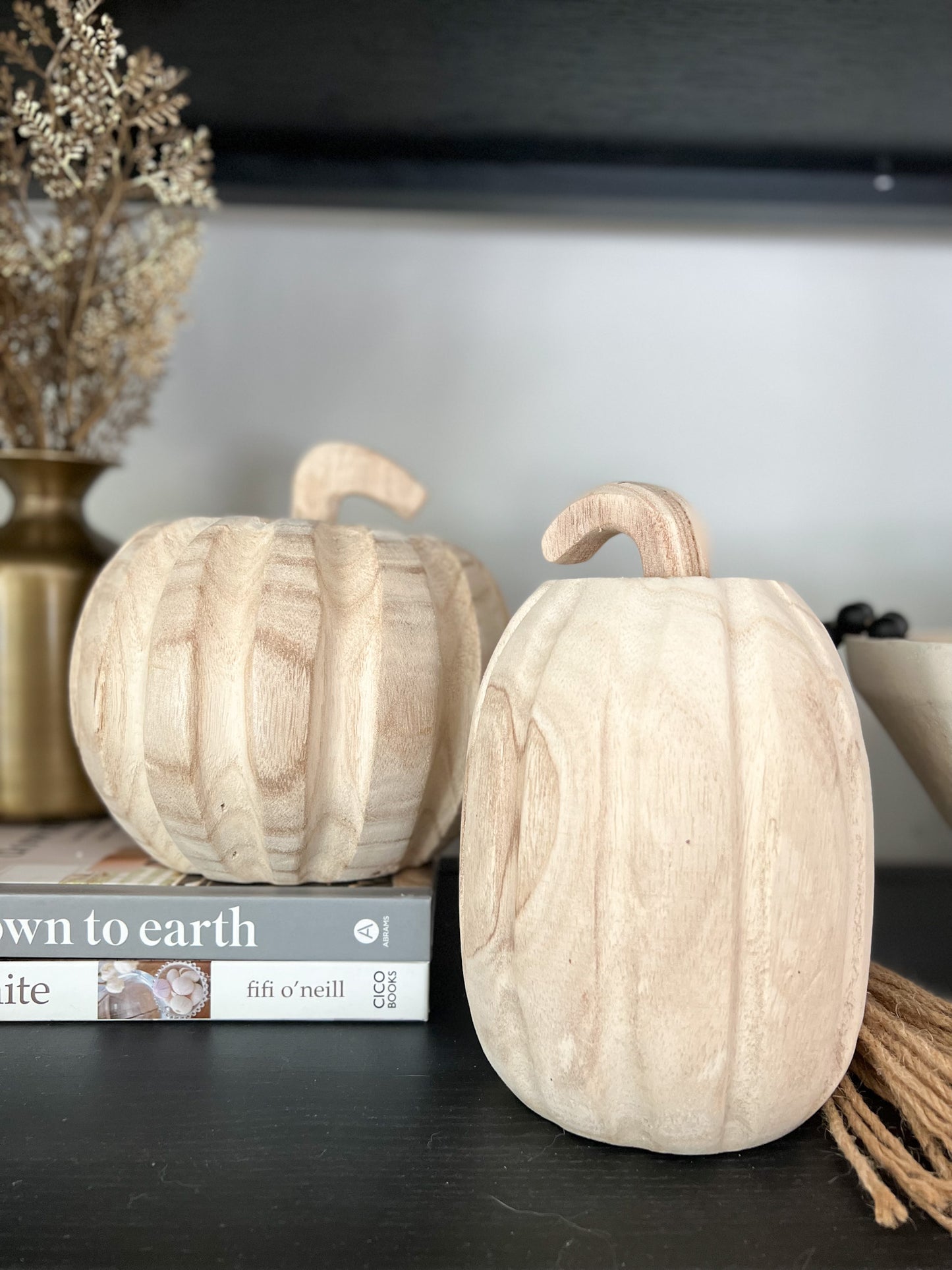 WOOD CARVED PUMPKIN